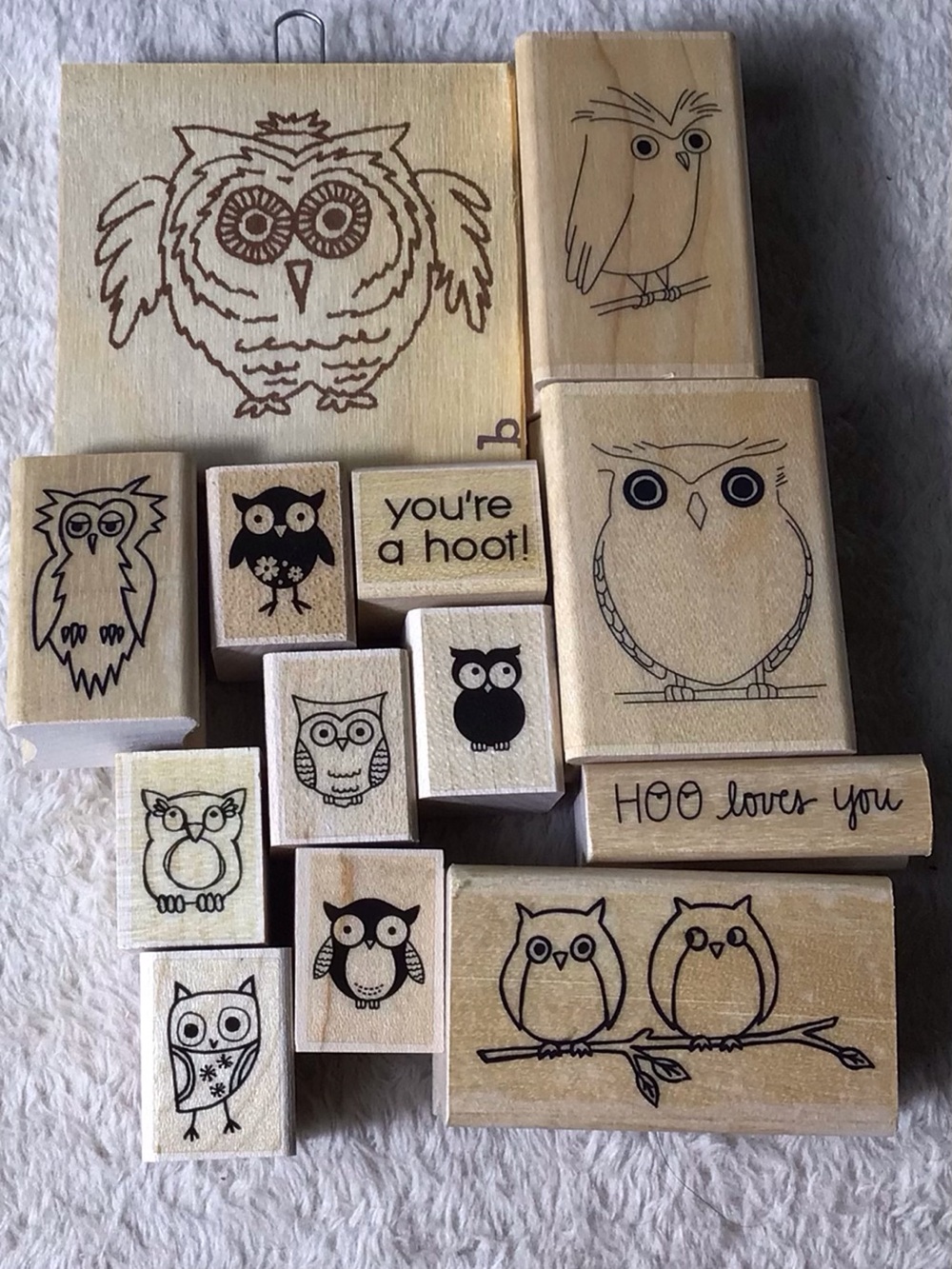 Wooden Owl Stamp Set